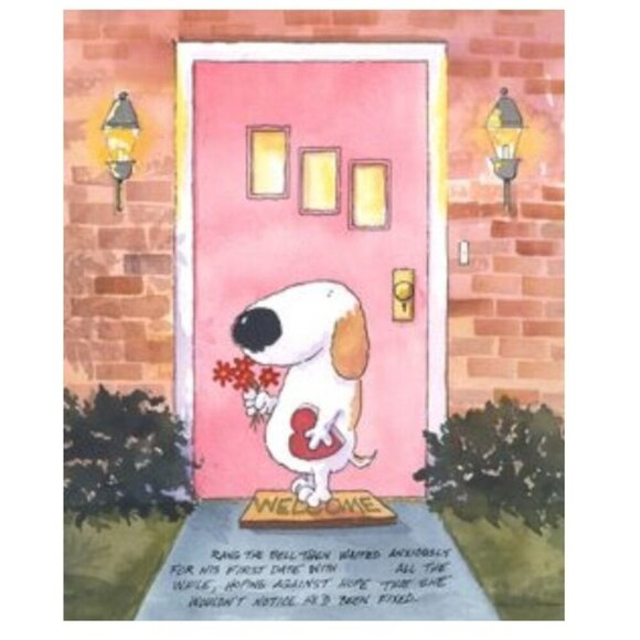 Jim Tweedy's Friendly Doggies Open Edition Art Print 'KEVIN'S DATE' Sealed - Picture 1 of 5